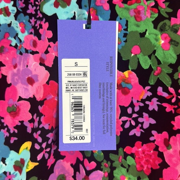 FUTURE COLLECTIVE Floral Long Sleeve Mock Neck Ruched Dress Kahlana B. Brown - Picture 10 of 11